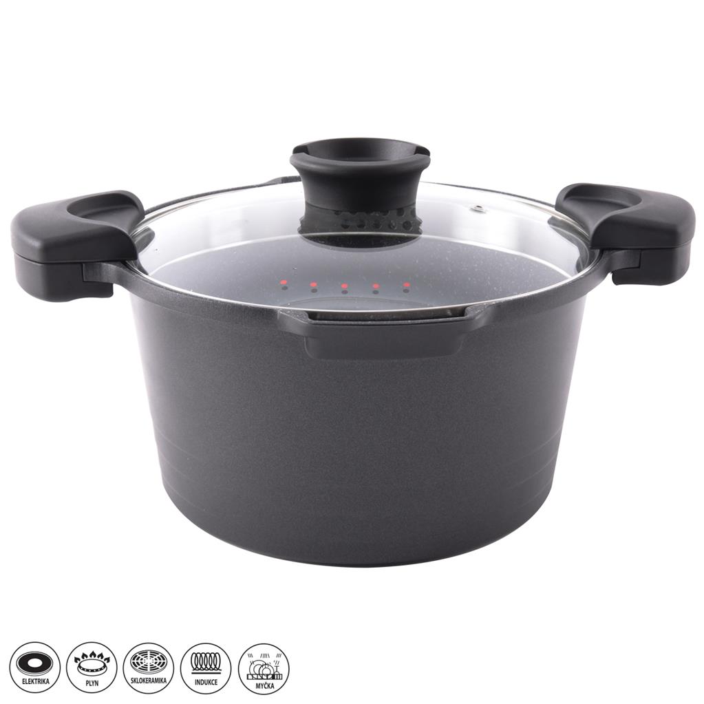 ORION hrnec PASTA GRANDE 5,5 l skleněná poklice s cedníkem