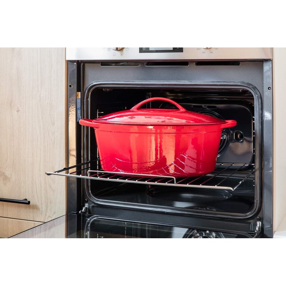 BANQUET Pekáč litinový EXCELLENT 41 x 26 x 20 cm, 6,7 l , s víkem, červený