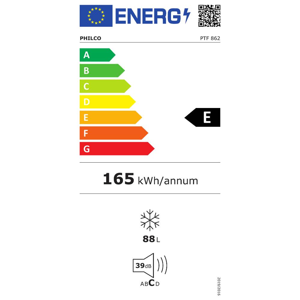 Mrazák šuplíkový PHILCO PTF 862 - energetický štítek