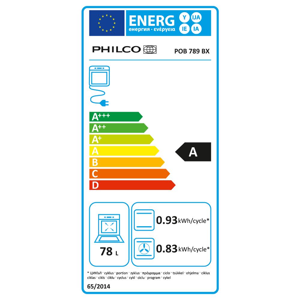 Trouba vestavná PHILCO POB 789 BX - energetický štítek
