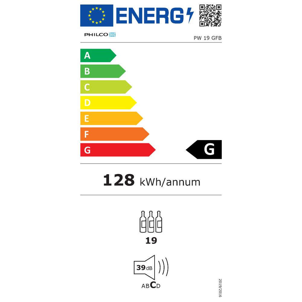 Vinotéka vestavná PHILCO PW 19 GFB - energetický štítek