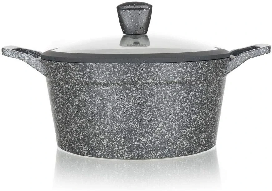 BANQUET Kastrol s nepřílnavým povrchem GRANITE 28 cm, stříkané dno, poklice