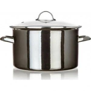 BANQUET Hrnec smaltovaný METALLIC Black 26 cm, 6 l, s poklicí