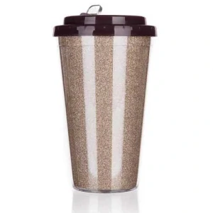 BANQUET hrnek cestovní Glitters 500 ml sv. Hnědá
