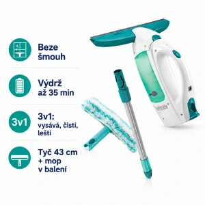 Leifheit WINDOW CLEANER vysavač na okna 51003 + tyč 43 cm + mop na okna