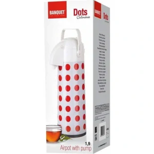BANQUET Termoska s pumpou CULINARIA 1,9 l, dekor puntíky, OK