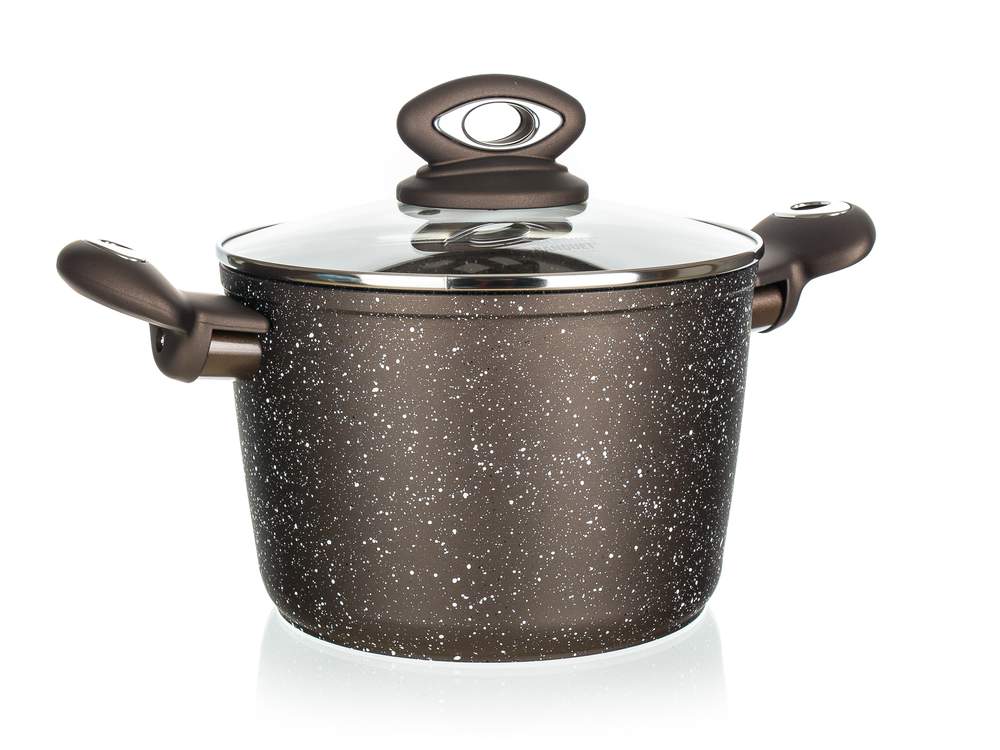 BANQUET Kastrol s nepřilnavým povrchem PREMIUM Dark Brown 20 x 13,5 cm, s poklicí