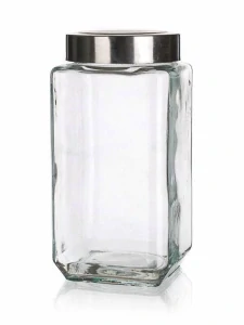 Dóza skleněná AKCENT 1000 ml, nerez víčko