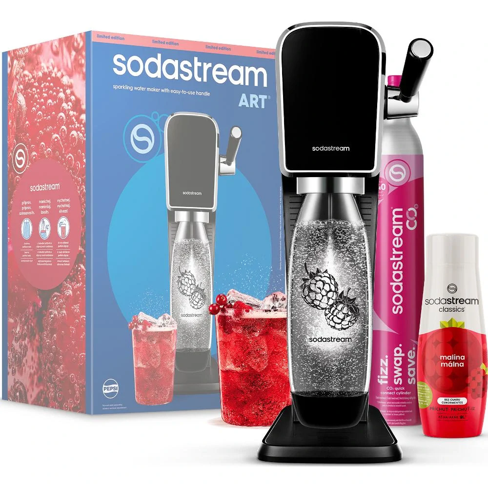 Výrobník sody SODASTREAM ART Black Malina Zero Mpack