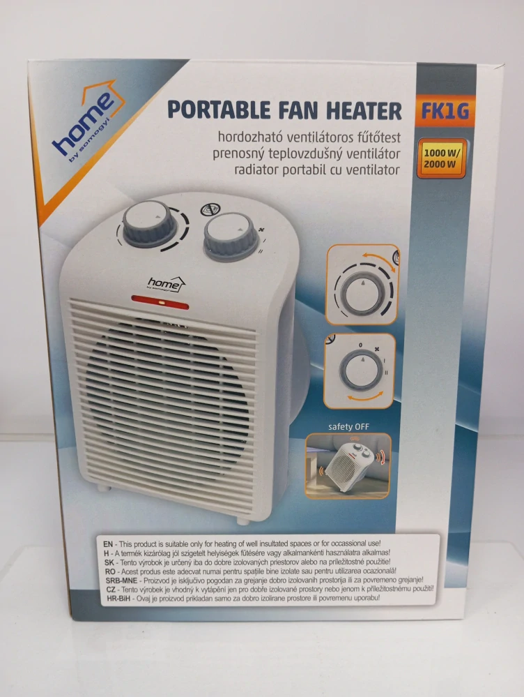 HOME FK1G teplovzdušný ventilátor 2000 W, bílý