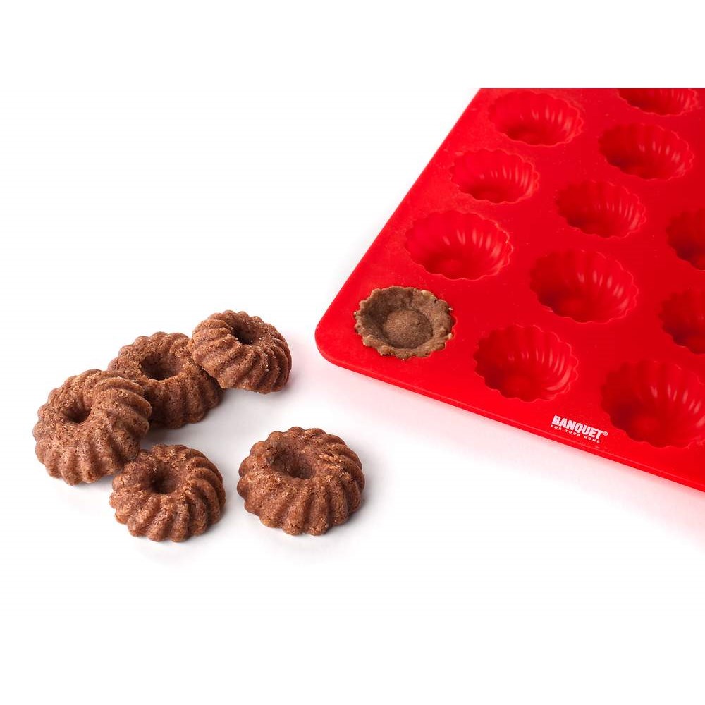 BANQUET Forma na 24 báboviček silikonová CULINARIA Red 32 x 22 x 1,5 cm