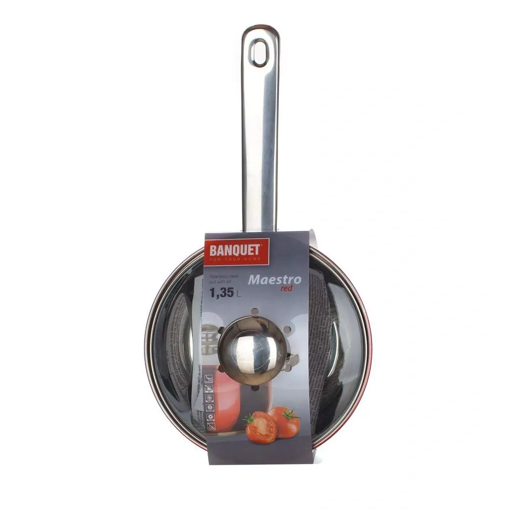 BANQUET Rendlík nerezový MAESTRO Red 16 cm, 1,35 l, s poklicí