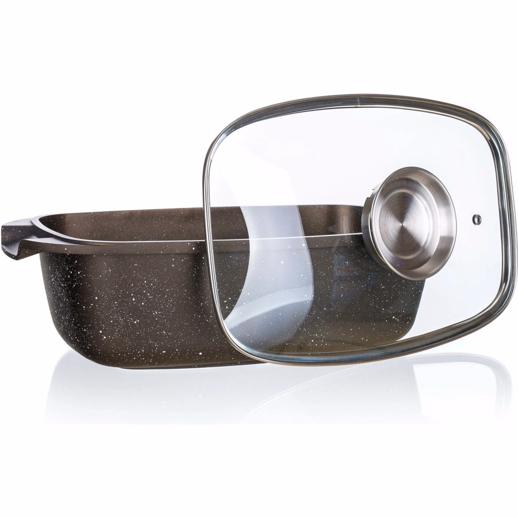 BANQUET Pekáč s nepřilnavým povrchem PREMIUM Dark Brown 39,5 x 22 x 11 cm, s poklicí s aroma knobem