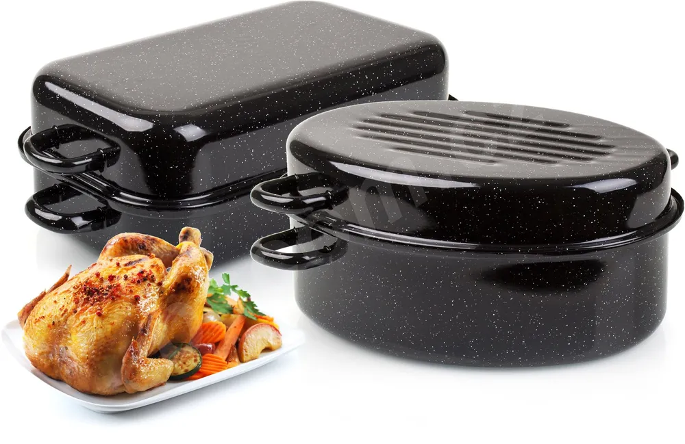 BANQUET Pekáč hranatý smaltovaný CULINARIA Black 35 cm, 2 díly