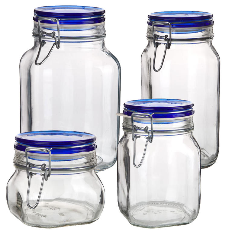BORMIOLI Dóza skleněná FIDO Blue 0,5 l