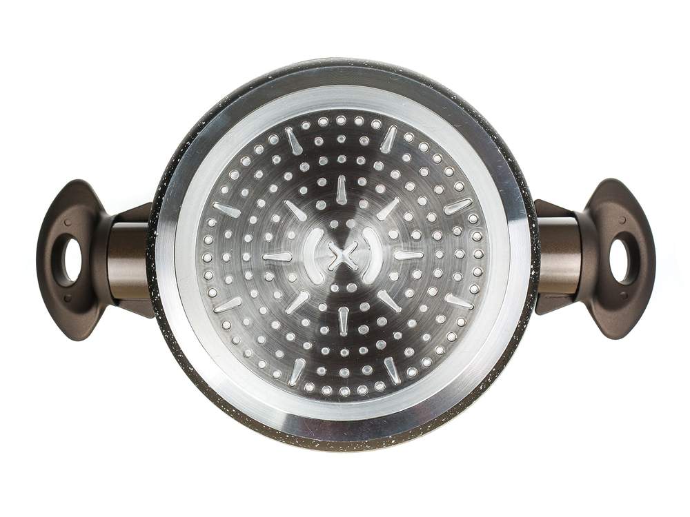 BANQUET Kastrol s nepřilnavým povrchem PREMIUM Dark Brown 20 x 13,5 cm, s poklicí