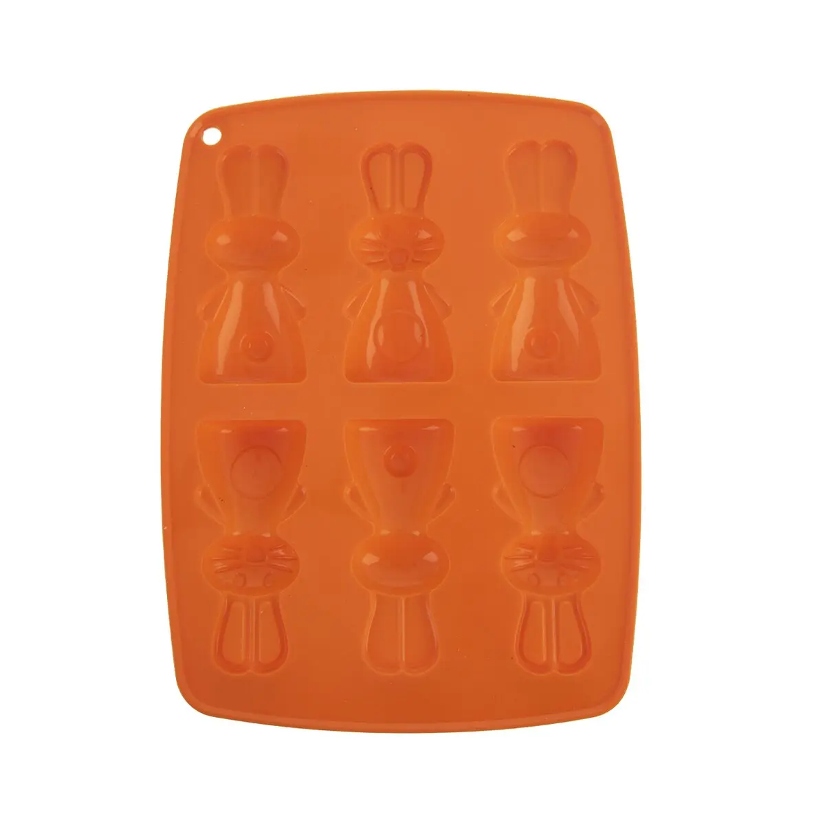 ORION Forma na čokoládu Zajíčci 6 oranžová
